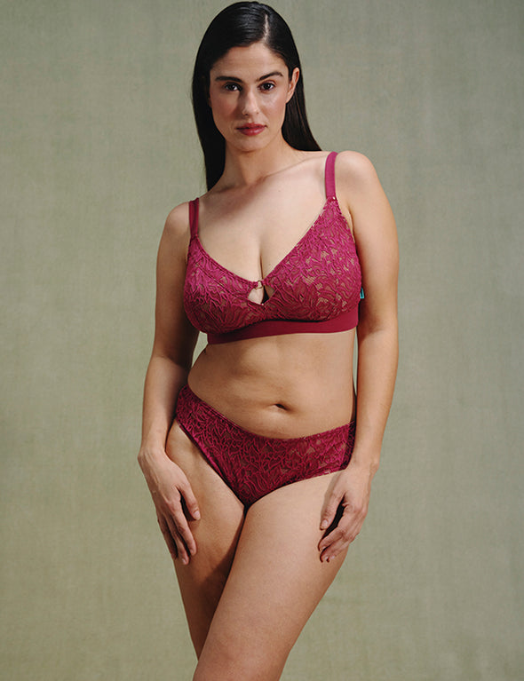 Triangle Selina++ - Dentelle Recyclée - Purple-Plum