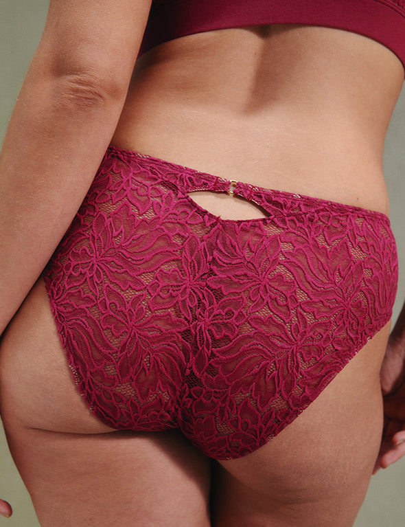 Culotte Sola - Dentelle Recyclée - Purple-Plum