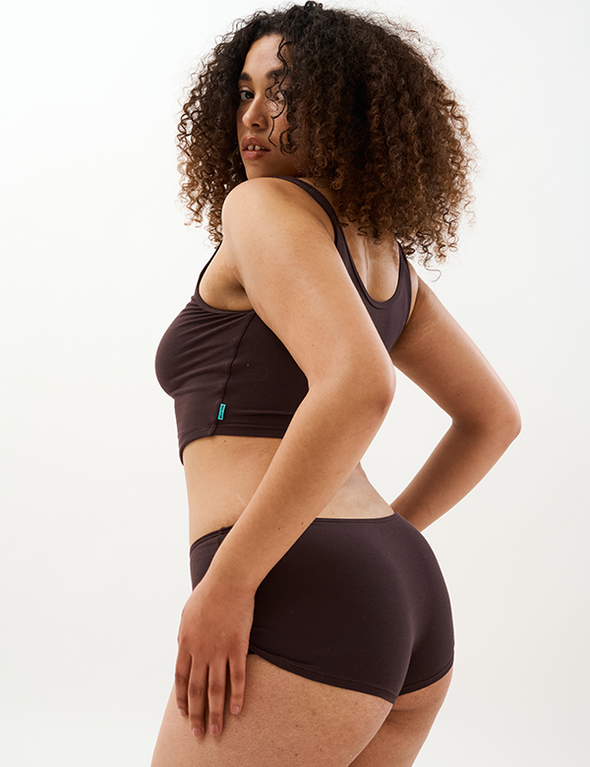 Shorty Niki - Coton Bio - Dark-Taupe