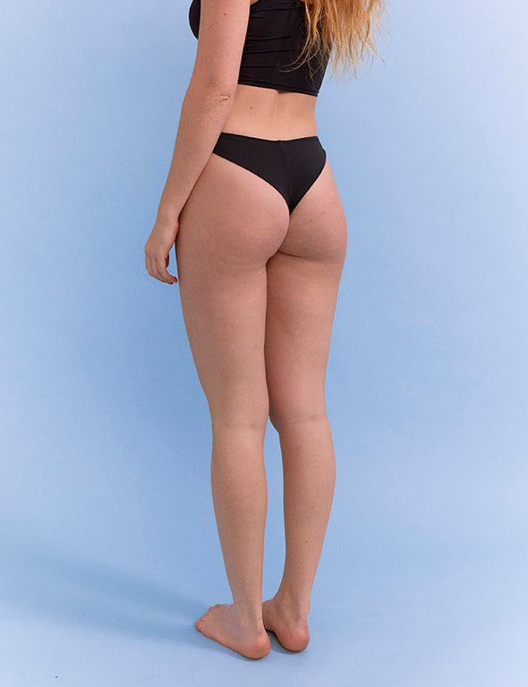 Tanga Liora - Polyamide recyclé - Black-Gloss