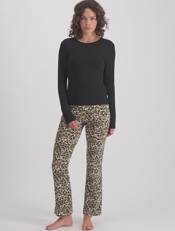 pantalon flare leopard confortable mina storm