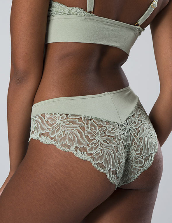 Culotte taille haute dentelle grace vert d'eau mina storm