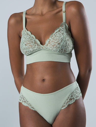 Soutien gorge triangle dentelle Bella vert d'eau Mina Storm 