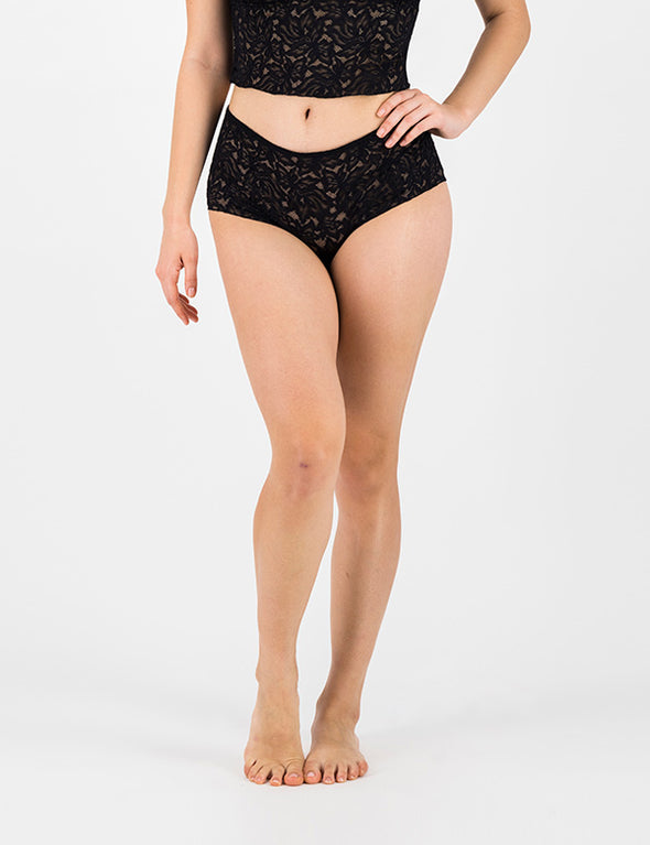 shorty taille haute dentelle recyclée noir alena mina storm